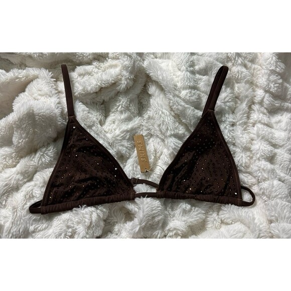 Skims Sparkle Jersey Triangle Bralette - Picture 1 of 5